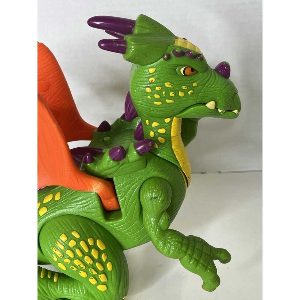 2005 IMAGINEXT GREEN DELUXE DRAGON ACTION FIGURE TOY LIGHT-UP SOUND MOTION - Picture 2 of 11